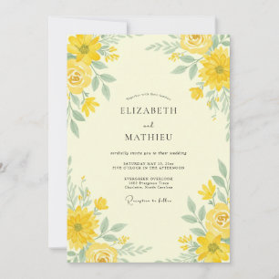 Zitronen-Salbei-Blatt-Hochzeit Einladung