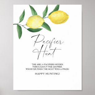 Zitronen - Schnuller Jagd Baby Shower Spiel Poster