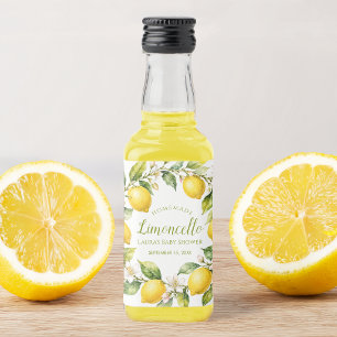 Zitronen Selbstgemachter Limoncello  Baby Shower G Alkoholflaschenetikett
