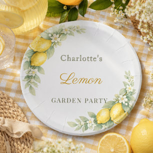 Zitronen-Sommer-Gartenparty Pappteller
