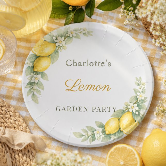 Zitronen-Sommer-Gartenparty Pappteller (Von Creator hochgeladen)