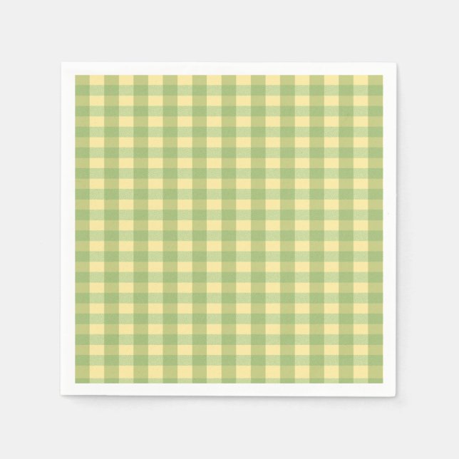 Zitronen-Sommer-Gingham-Karo-Papier-Serviette Serviette (Vorderseite)
