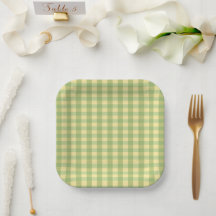 Zitronen-Sommer-Gingham-Karo-Papierplatte