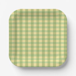Zitronen-Sommer-Gingham-Karo-Papierplatte Pappteller