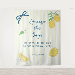 Zitronen-Sommer-Picknick-Party-Tapete 'Squeeze the Wandteppich