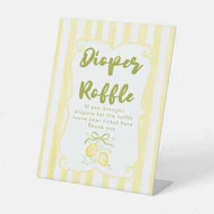 Zitronen-Thema Baby Shower Windel-Raffel Sockelschild