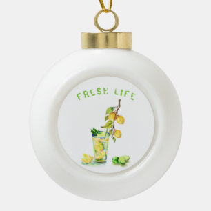 Zitronen Trinken Weihnachtsdekoration Keramik Kugel-Ornament