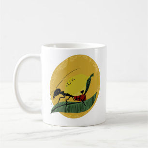 Zitronen- und Ameisen-Cartoon-Zeichnung Kaffeetasse