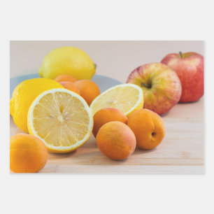 Zitronen und Aprikosen Food-Fotografie Stillleben Geschenkpapier Set