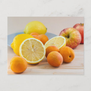 Zitronen und Aprikosen Food Fotografie Stillleben Postkarte
