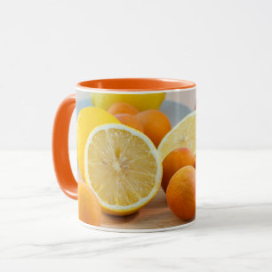 Zitronen und Aprikosen Food Fotografie Stillleben Tasse