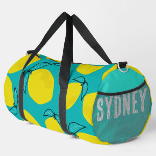 Zitronen und Aquamariner Individuelle Name Duffle Bag