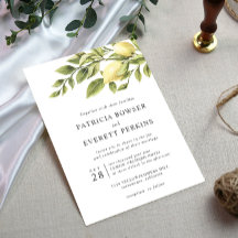 Zitronen und Blätter Aquarell botanische Hochzeit