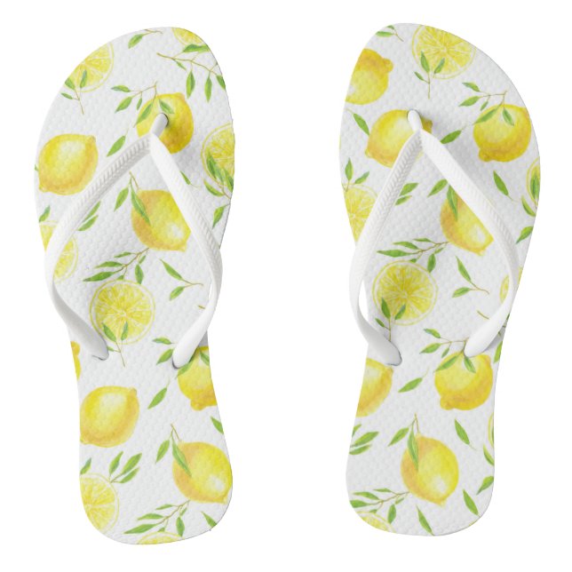 Zitronen und Blätter flippen Flops Flip Flops (Fußbett)