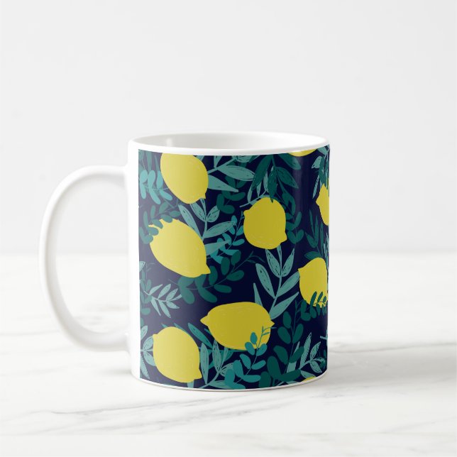 Zitronen und Blätter Kaffeetasse (Links)