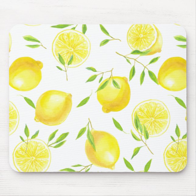 Zitronen und Blätter Mousepad (Vorne)