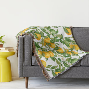 Zitronen und Blätter Muster Blanket fröhliche Zitr Decke
