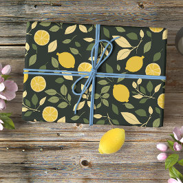 Zitronen und Blätter Seidenpapier