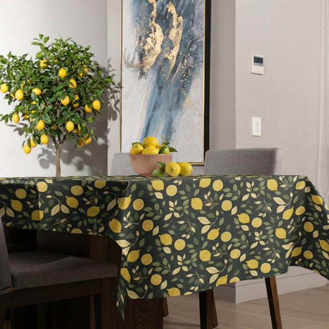 Zitronen und Blätter Tischdecke (Von Creator hochgeladen)