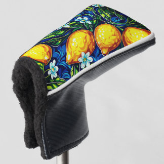Zitronen- und Blaue Majolika-Druck-Putter-Abdeckun Golf Headcover