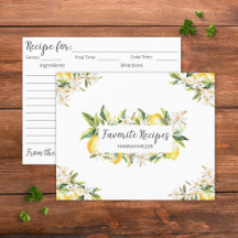 Zitronen und Blume Botanische Blumenkarte