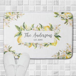 Zitronen und Blume Name der botanischen Blumenfami Badematte