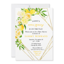 Zitronen und Blumen mit Laub Baby Shower