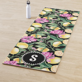 Zitronen und Blütenmuster | Citrus Monogram Yogamatte