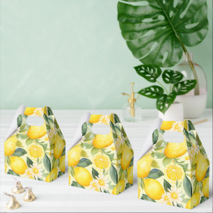 Zitronen- und Gänseblümchen-Aquarellmuster Geschenkschachtel