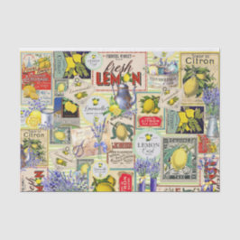 Zitronen- und Lavendelgewebe Seidenpapier