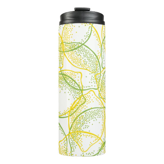 Zitronen und Limes: Neues Muster. Thermosbecher (Vorderseite)