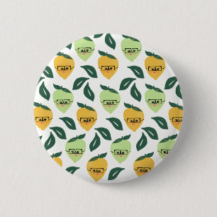 Zitronen- und Limetten-Zitrus-Cartoon-Illustration Button
