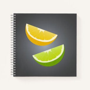 Zitronen- und Limettenspiralblock Notizbuch