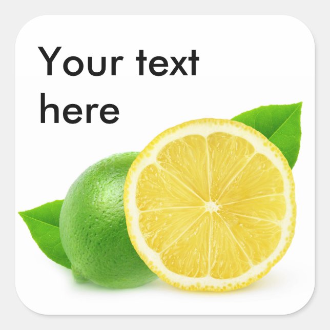 Zitronen und Limon Quadratischer Aufkleber (Vorderseite)