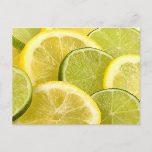 Zitronen und Limone Scheiben Postkarte (Vorderseite)