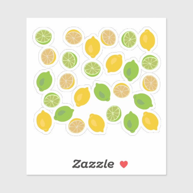 Zitronen und Limones Muster Aufkleber (Blatt)
