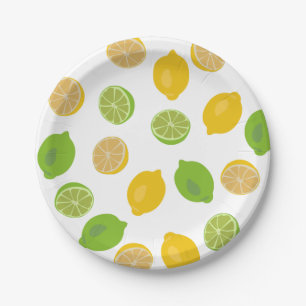 Zitronen und Limones Muster Pappteller