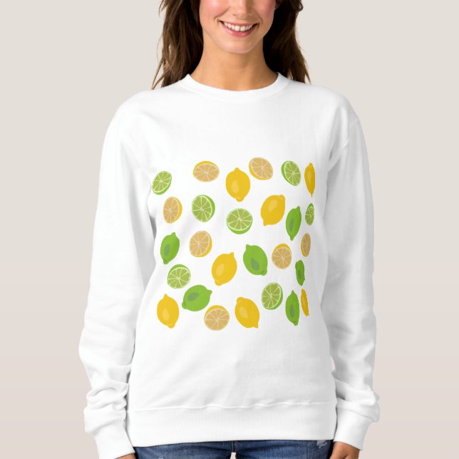 Zitronen und Limones Muster Sweatshirt (Vorderseite)