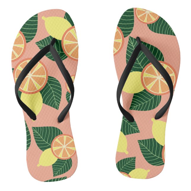 Zitronen und Orangen Flip Flops (Fußbett)