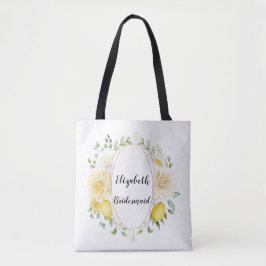 Zitronen und Rose Personalisierte Bridesmaid Toag Tasche