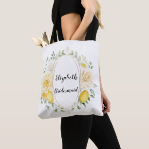 Zitronen und Rose Personalisierte Bridesmaid Toag Tasche