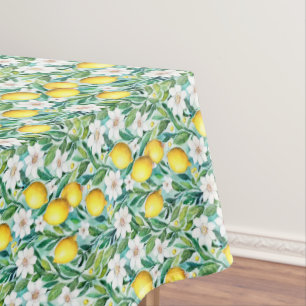 Zitronen und weiße Blume - französische Landesdeko Tischdecke