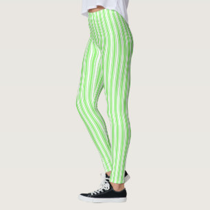 Zitronen- und Weißkerzenstreifen Leggings