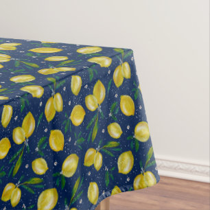 Zitronen von Sorrento Blau und Gelb Zitrus Tischdecke