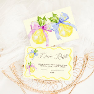 Zitronen-Windel-Verlosung Rosa Baby Shower Begleitkarte