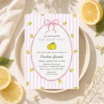 Zitronen-Zitrus-Babyshower-Streifen-Einladung