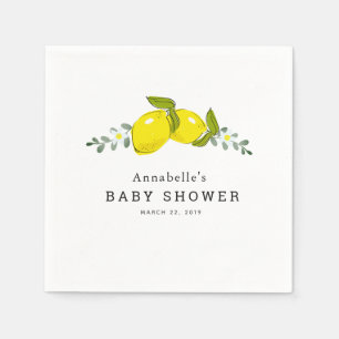 Zitronen-Zitrus-Blumen-Baby-Shower-Papier-Serviett Serviette