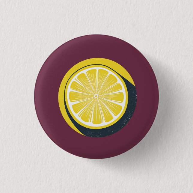 Zitronen-Zitrus-Design - Kleiner Knopf Button (Vorderseite)