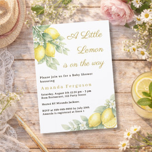 Zitronen-Zitrus-Sommer-Baby-Party Einladung