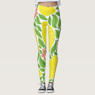 Zitronen-Zitrus-Sommer-Vintage-Muster Leggings